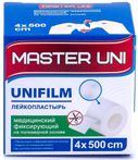 Master Uni Unifilm Лейкопластырь полимерная основа, 4х500, пластырь, 1 шт.