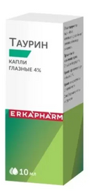 Erkapharm Таурин, 4%, капли глазные, 10 мл, 1 шт.