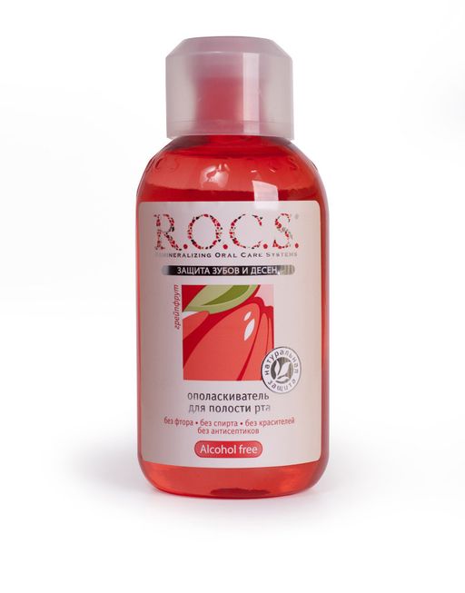 ROCS Ополаскиватель для полости рта Грейпфрут и мята, без фтора, раствор для полоскания полости рта, 400 мл, 1 шт.