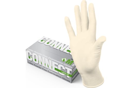 Перчатки Connect смотровые латексные, M, перчатки неопудренные нестерильные, цвет натуральный, пара, 1 шт.