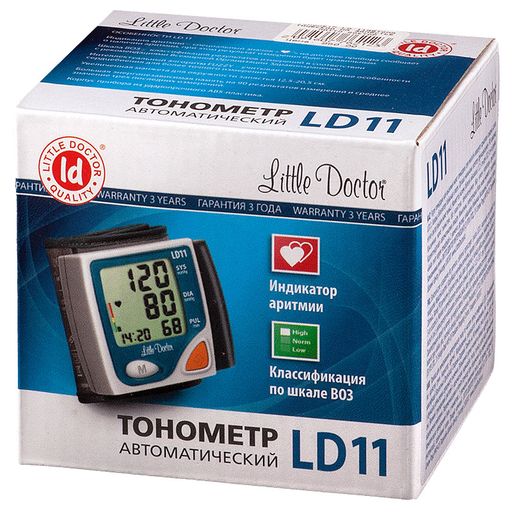 Тонометр автоматический Little Doctor LD11 на запястье, 1 шт.