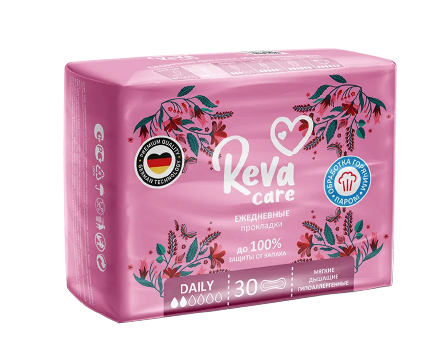 Reva Care Daily Прокладки ежедневные, 2 капли, прокладки ежедневные, 30 шт.