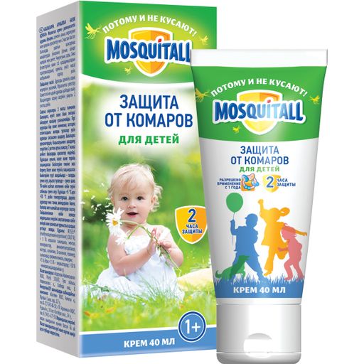 Mosquitall Нежная защита для детей крем, крем для детей, на кожу, 40 мл, 1 шт.