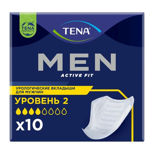 Tena Men вкладыши урологические уровень 2, прокладки урологические, medium, 10 шт.