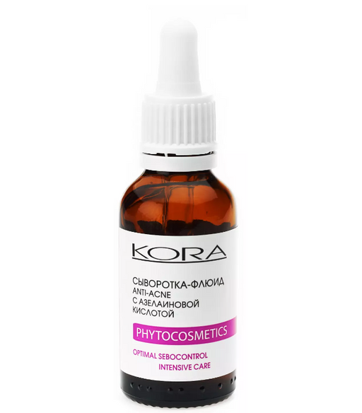 Kora Сыворотка-флюид Anti-Acne, сыворотка, с азелаиновой кислотой, 30 мл, 1 шт.