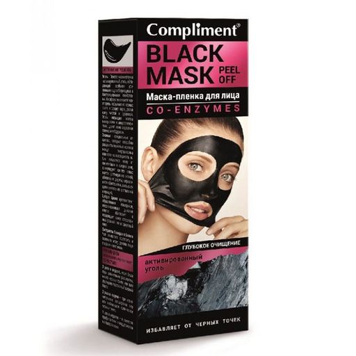 Compliment Black Mask co-enzymes Маска-пленка для лица, маска для лица, 80 мл, 1 шт.