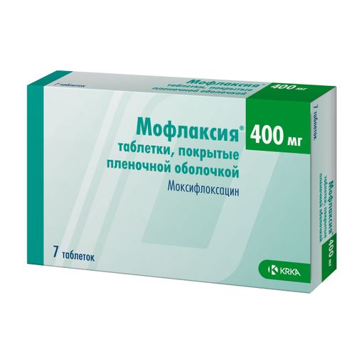 Мофлаксия, 400 мг, таблетки, покрытые пленочной оболочкой, 7 шт.