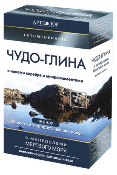 Lutumtherapia Чудо-глина черная косметическая, глина косметическая, с ионами серебра и микроэлементами, 100 г, 1 шт.