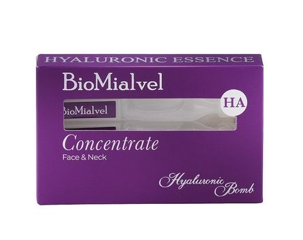 BioMialvel Концентрат эссенции для кожи лица и шеи, с гиалуроновой кислотой, 1 мл, 5 шт.