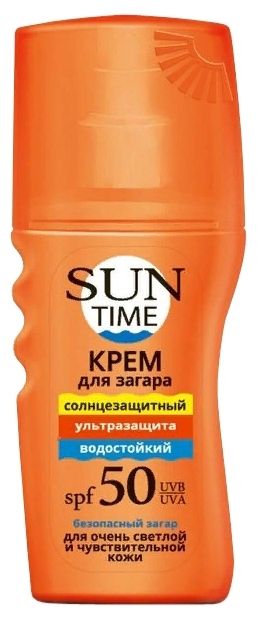 Sun Time Крем для загара Ультразащита, SPF50, крем, для чувствительной кожи, 150 мл, 1 шт.