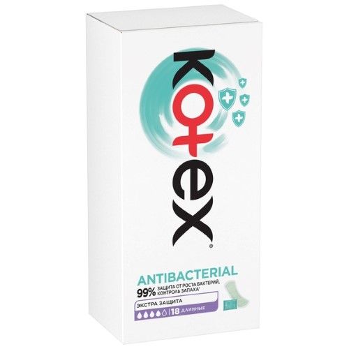 Kotex Antibacterial Прокладки ежедневные длинные, 18 шт.