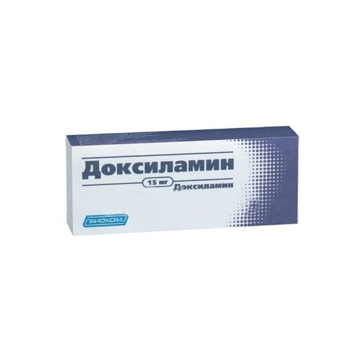 Доксиламин, 15 мг, таблетки, покрытые пленочной оболочкой, 30 шт.