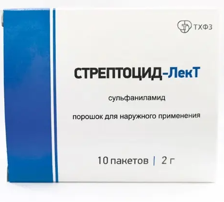 Стрептоцид-ЛекТ, порошок для наружного применения, 2 г, 10 шт.