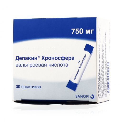 Депакин Хроносфера, 750 мг, гранулы пролонгированного действия, 30 шт.
