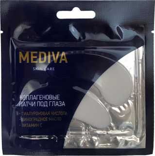 Mediva Патчи коллагеновые под глаза витамин С, патчи для кожи вокруг глаз, 1 шт.