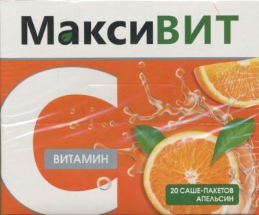 Максивит Витамин С, порошок для приема внутрь, апельсин, 16 г, 20 шт.