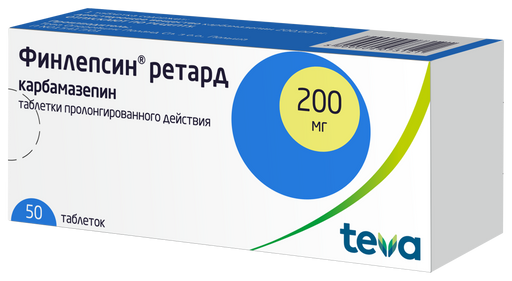 Финлепсин ретард, 200 мг, таблетки пролонгированного действия, 50 шт.
