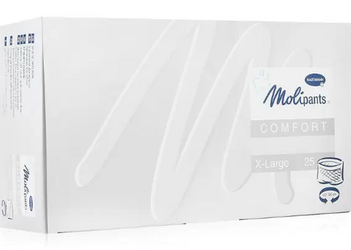 MoliPants Comfort штанишки для фиксации прокладок, Extra Large (обхват бедер 100-160 см), для фиксации прокладок Molimed и Moliform, 25 шт.