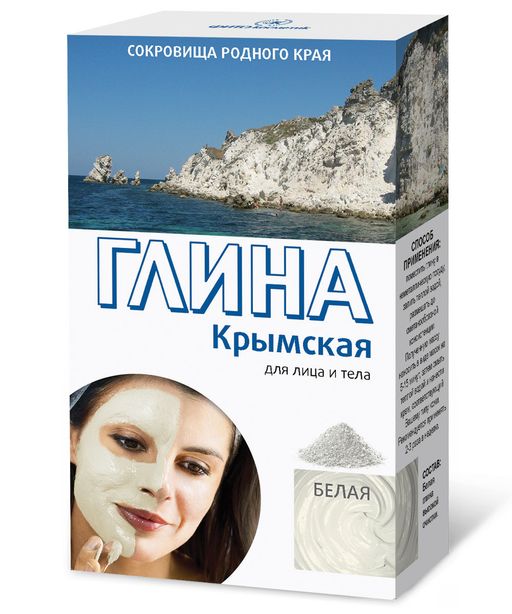Глина белая Крымская, глина косметическая, для лица и тела, 100 г, 1 шт.