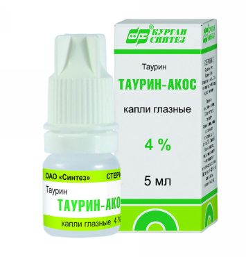 Таурин-АКОС, 4%, капли глазные, 5 мл, 1 шт.