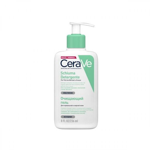 CeraVe Очищающий гель для кожи лица и тела, гель для умывания, для нормальной и жирной кожи, 236 мл, 1 шт.