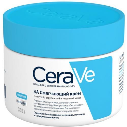 CeraVe SA Крем смягчающий для сухой кожи, крем для лица и тела, для сухой, огрубевшей и неровной кожи, 340 г, 1 шт.