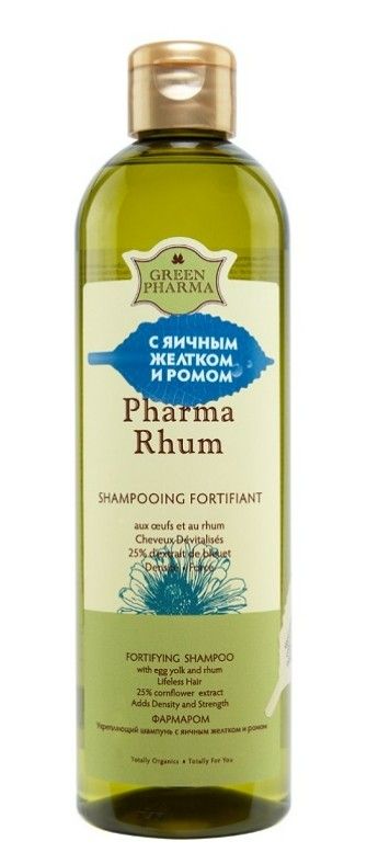 Greenpharma Шампунь укрепляющий Pharma Rhum, шампунь, с яичным желтком и ромом, 500 мл, 1 шт.