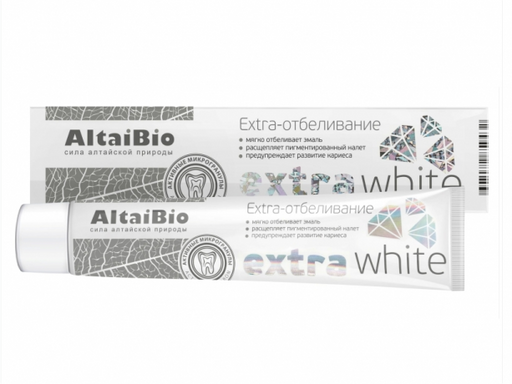 Altaibio Зубная паста Экстра отбеливание, паста зубная, с активными микрогранулами, 75 мл, 1 шт.