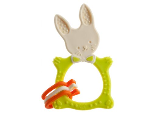 Roxy-kids Прорезыватель универсальный Bunny teether, для детей с 3 месяцев, цвет зеленый, 1 шт.