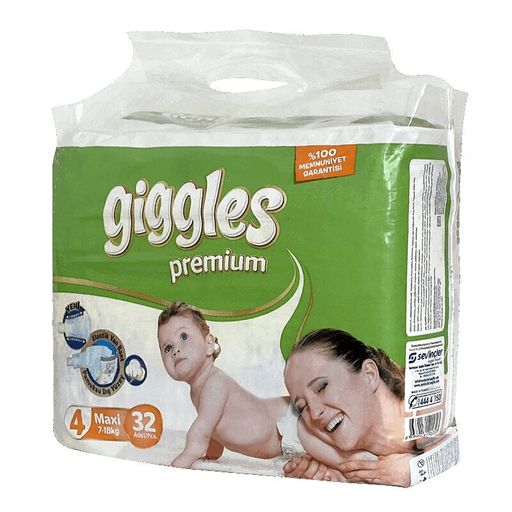 Giggles Premium Twin Maxi Подгузники детские, 4, 7-18кг, 32 шт.