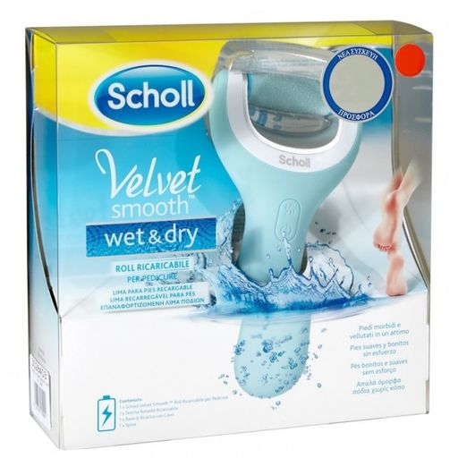 Scholl Velvet Smooth Wet&Dry электрическая роликовая водонепроницаемая пилка, 1 шт.