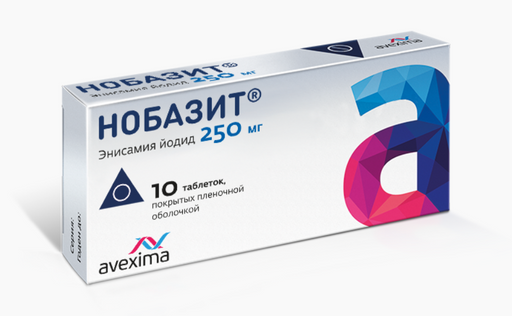 Нобазит, 250 мг, таблетки, покрытые оболочкой, 10 шт.