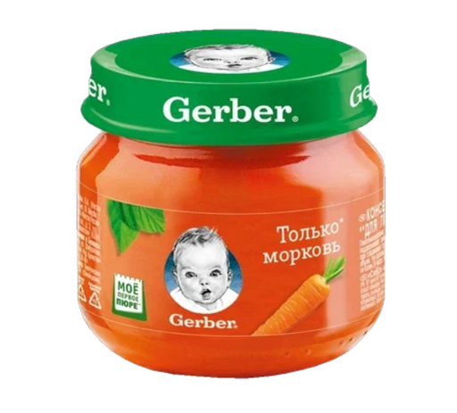 Gerber Пюре морковь, для детей с 4 месяцев, 80 г, 1 шт.