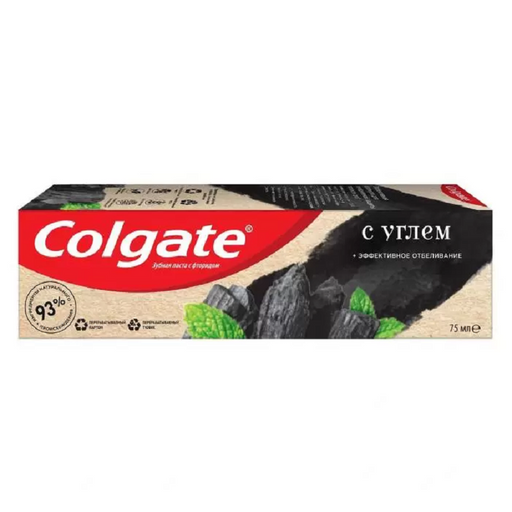 Colgate Паста Зубная эффективное отбеливание с углем, паста, 75 мл, 1 шт.
