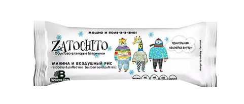 Заточито Фруктово-злаковый батончик малина с воздушным рисом, батончик, для детей с 3 лет, 22 г, 1 шт.