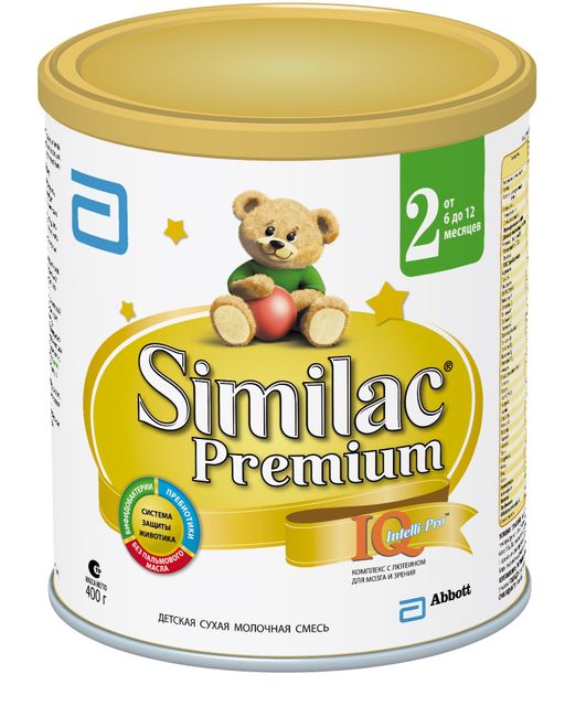 Similac Premium 2, смесь молочная сухая, для детей от 6 до 12 месяцев, 400 г, 1 шт.