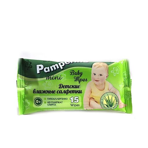 Pamperino mini салфетки влажные детские, салфетки влажные, 15 шт.