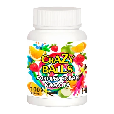 Crazy Balls Аскорбиновая кислота, драже, 100 шт.