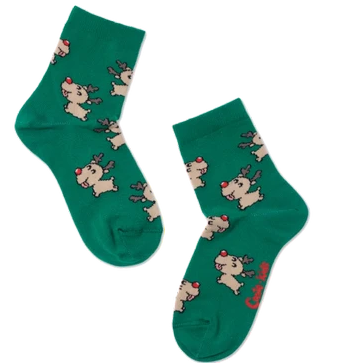 Носки детские Зеленые новогодние, размер 20-22, пара, 1 шт.