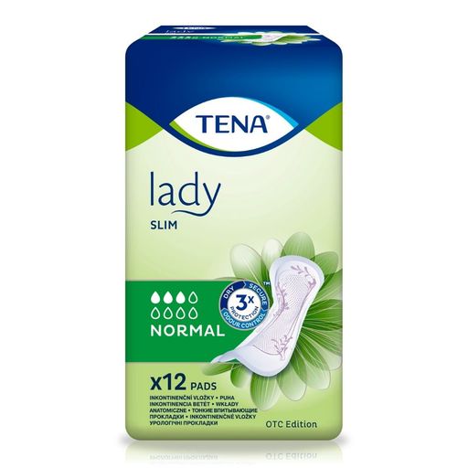 Прокладки урологические Tena Lady Slim Normal, прокладки урологические, 3 капли, 12 шт.