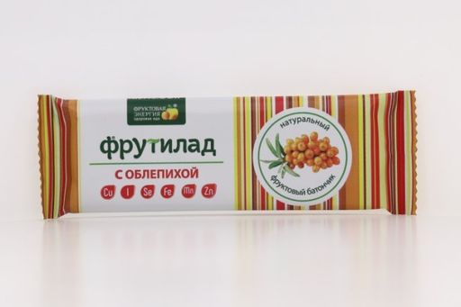 Фрутилад батончик Фруктовая энергия Облепиха, батончик, с облепихой, 30 г, 1 шт.