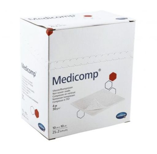 Medicomp салфетки стерильные, 10смх10см, из нетканого материала, 50 шт.