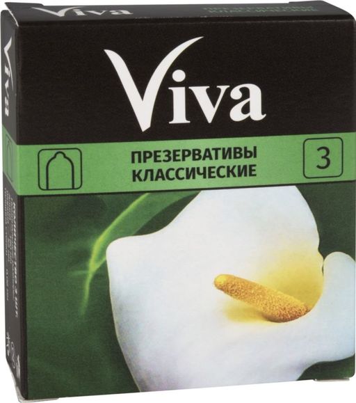 Презервативы Viva, презерватив, классический, 3 шт.