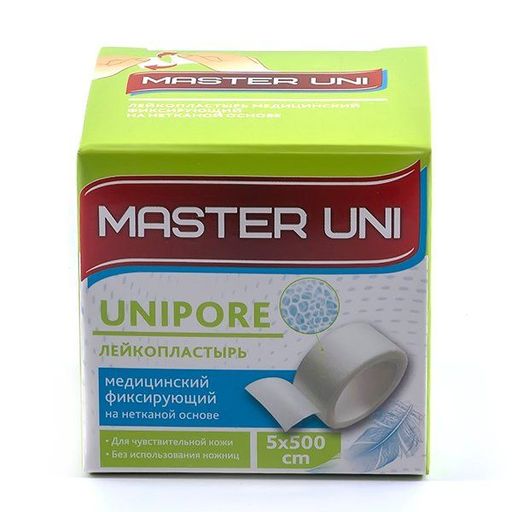 Master Uni Unipore Лейкопластырь нетканая основа, 5х500, пластырь, нетканая основа, 1 шт.