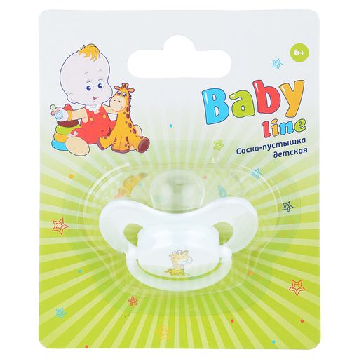 Babyline соска-пустышка детская силиконовая круглая, S1-1308, для детей с 6 месяцев, соска-пустышка, 1 шт.