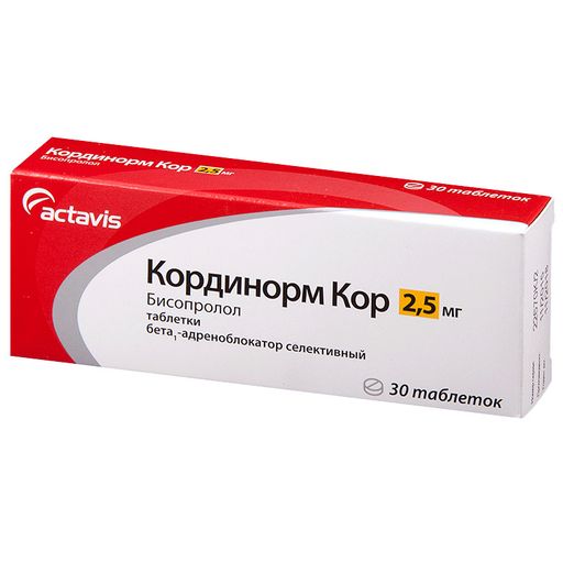 Кординорм Кор, 2.5 мг, таблетки, 30 шт.
