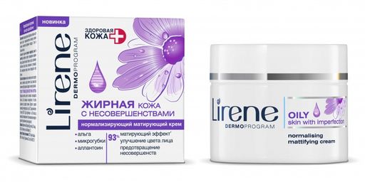 Lirene Крем для лица матирующий, крем для лица, для жирной кожи с несовершенствами, 50 мл, 1 шт.