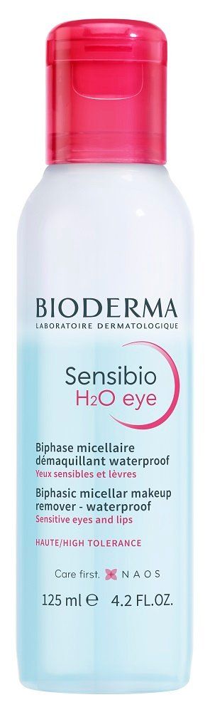 Bioderma Sensibio H2O Двухфазное мицеллярное средство, для очищения глаз и губ, 125 мл, 1 шт.