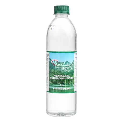 Ессентукская Горная вода Сердце Континента питьевая минеральная, негазированная, в пластиковой бутылке, 0.55 л, 1 шт.