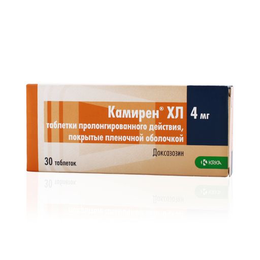Камирен ХЛ, 4 мг, таблетки с пролонгированным высвобождением, покрытые пленочной оболочкой, 30 шт.